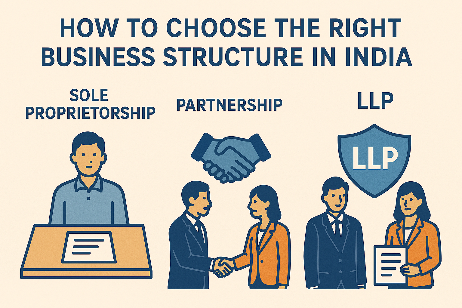 How to Choose the Right Business Structure in India: Sole Proprietorship, Partnership, LLP